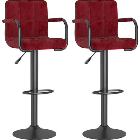 Maison Exclusive - Sgabelli da Bar 2 pz Rosso Vino in Velluto (1/5)