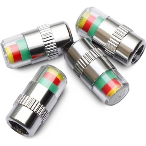 [NEVER USED] pieces car tire valve caps with indicator, 3 colors (1/4)