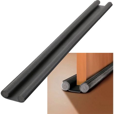 Joint d'étanchéité pour portes – 93 cm – Autocollant – Ruban d'étanchéité – Isolation phonique et acoustique – Universel – Noir (1/5)