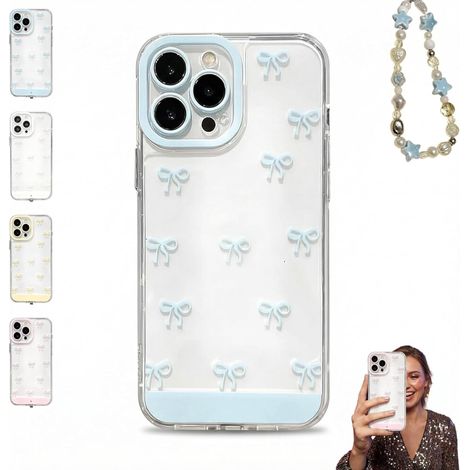 Elegante custodia per telefono con nodo LED dai colori vivaci, effetto flash elettrico e bordi rialzati, compatibile con iPhone 11/12/13/14/15/16/17 Pro/Pro Max (Blu). (1/2)