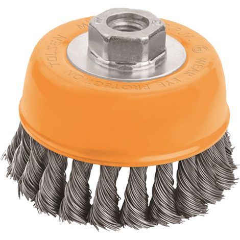 Spazzola a Tazza Industrial con Mazzetti Ritorti 100 mm e Perno M14 TOLSEN (1/2)