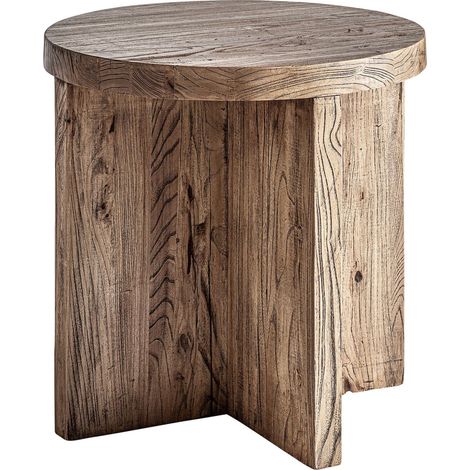 Table basse contemporaine en bois d'orme marron finition marbrée - Marron bois d'orme marbré (1/5)