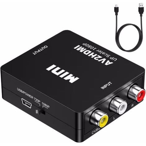 Adaptateur RCA à HDMI, convertisseur AV à HDMI, charge rapide et fiable, compatible avec de nombreux appareils (1/5)
