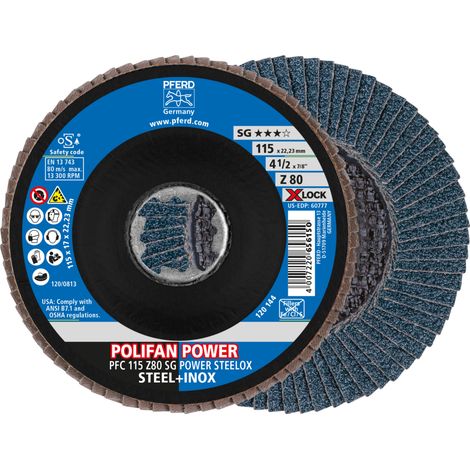 PFERD POLIFAN-Fächerscheibe PFC 115 Z 80 SG POWER STEELOX/X-LOCK (1/5)