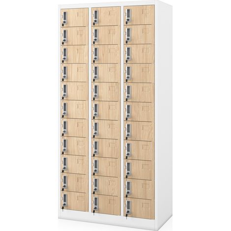 Wertfachschrank OLIVER, 900 x 1850 x 450 mm, Eco Design: Weiß/Sonoma Eiche
