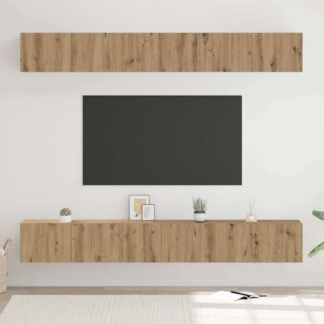 TV-Schrankset Wandmontiert 6 pcs Artisan-Eiche Holzwerkstoff