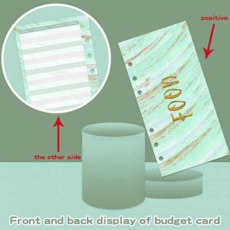Classeur A6 - Budget - Enveloppe Budget - Vert - Avec anneaux - Pour adultes (1/4)