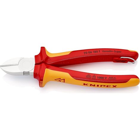 Pince coupante de côté chromée isolées avec gaines, 70 06 180 T (1/3)