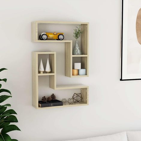 807217  Wall Shelves 2 pcs Sonoma Oak 50x15x50 cm Engineered Wood vidaXL (1/5)