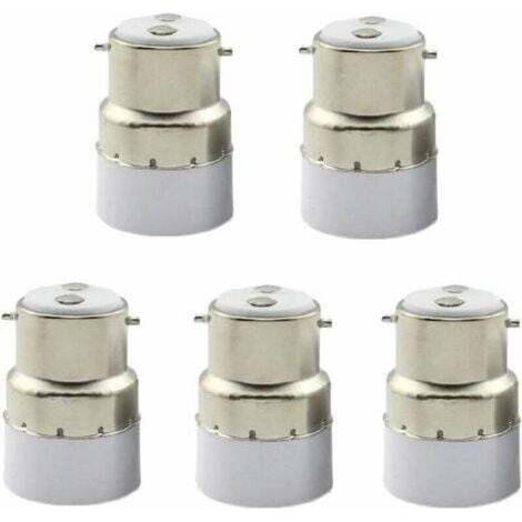 Paquet de 5 convertisseurs de douille d'ampoule B22 à E14 Douille de douille B22 Passer au support de lampe adaptateur standard E14 (1/4)