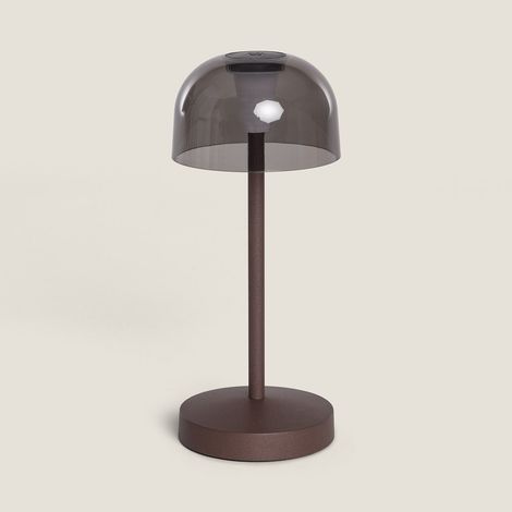 Lampe à Poser LED Portable Extérieur Métal avec Batterie Rechargeable Lendora Brun