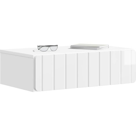 Maison Exclusive - Tavolino da Parete Laterale Bianco Lucido 59 x 34,5 x 17 cm