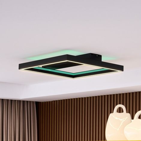 [GEBRAUCHT] B-Ware Lucande Smart Led Deckenleuchte Tjado 50 Cm Schwarz Rgbw Deckenlampe Lampe Spot