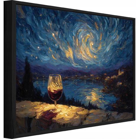 cadre noir Peinture sur toile paysage abstrait chambre 120x80 (1/3)