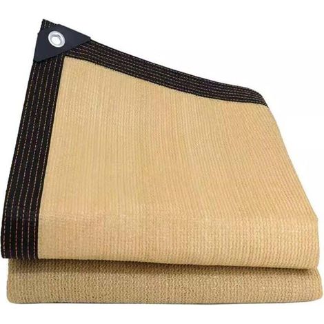 Schattierungsnetz mit Ösen, Sonnensegel für den Garten, einfach zu montieren, UV-Schutz, atmungsaktiv, hellgelb, 3 x 4 m - Crezuo