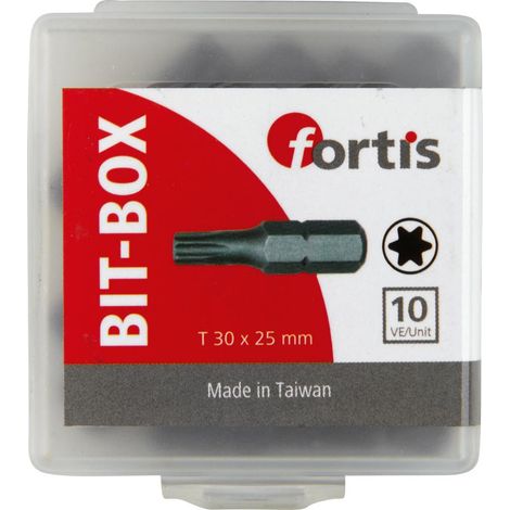 Bit zähhart 1/4" DIN3126 C6,3 T30x25mm 10er Pack FORTIS (1/5)