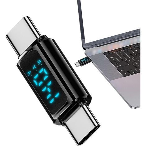 USB-C-zu-USB-C-Anschluss mit 8K-Videoübertragung bei 60 Hz und 40 Gbit/s Durchsatz. USB-C-zu-USB-C-Adapter mit LED-Anzeige für USB-C-Geräte (Tablets, Smartphones, Computer).
