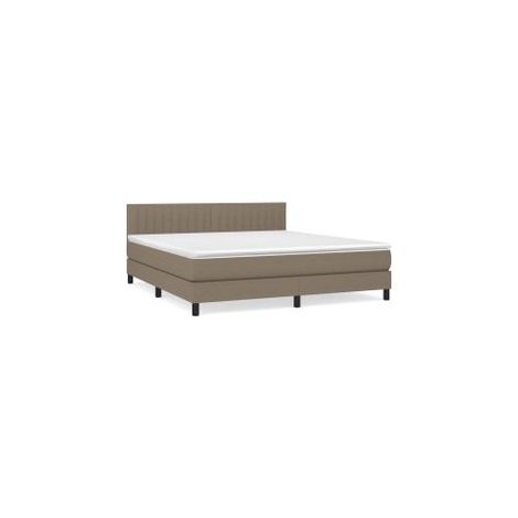 Sommier à lattes de lit avec matelas Taupe 160x200 Tissu (1/5)