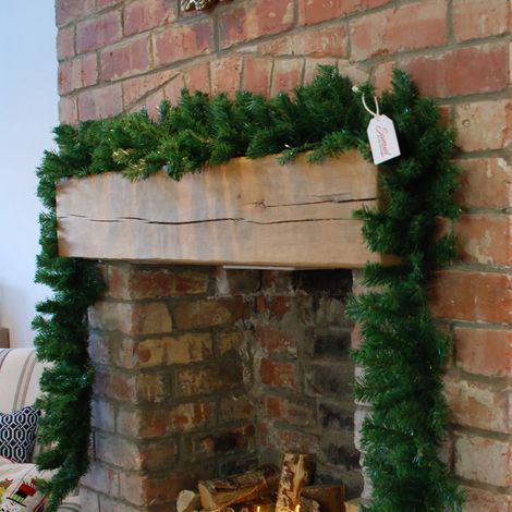 Samuel Alexander 270cm (9ft) x 25cm Plain Green Christmas Garland Decoration (1/5)