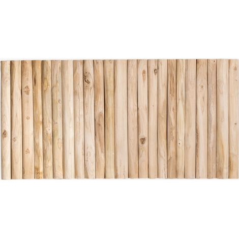Sklum – Tête de lit en bois de teck 160 cm – Design naturel avec grain visible – Hauteur 80 cm – Pour lit de 150 cm (1/5)