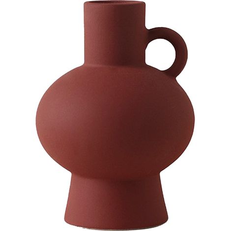 Vase à anse, rouge écaille de tortue givrée, vase décoratif moderne (1/5)