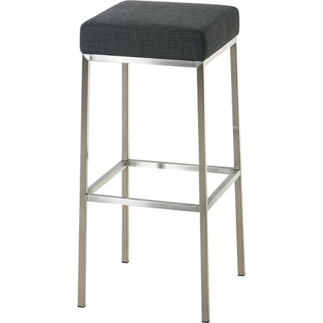 Sgabello da bar Montreal in tessuto grigio scuro acciaio inossidabile (1/5)