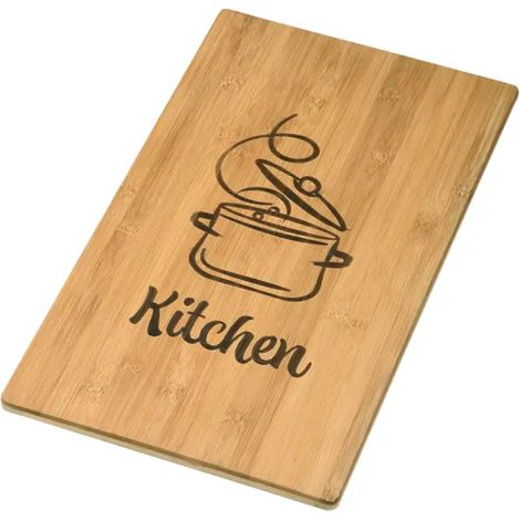 Planche à découper en bambou à inscription "Kitchen" - Marron - L 50 x l 28 cm - Livraison gratuite (1/2)