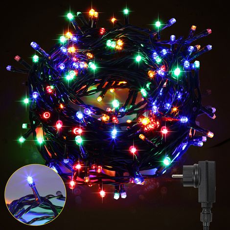 Wolketon 20m 200 LED Lichterkette Eisregen Weihnachten Hochzeit Party Garten Deko 8 Lichtmodi Bunt IP44 Wasserdicht (1/4)