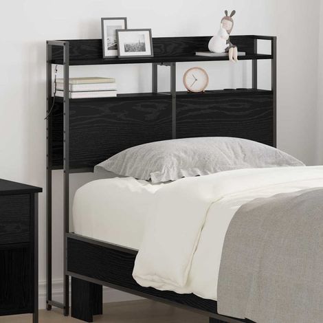 Cabecero con estante Roble negro 100 cm Madera contrachapada