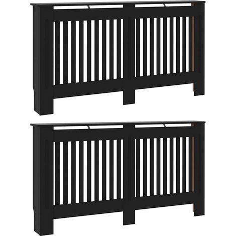 Cache-Radiateur 2 pcs Noir 205 x 20.5 x 81.5 cm CFW84904 (1/5)
