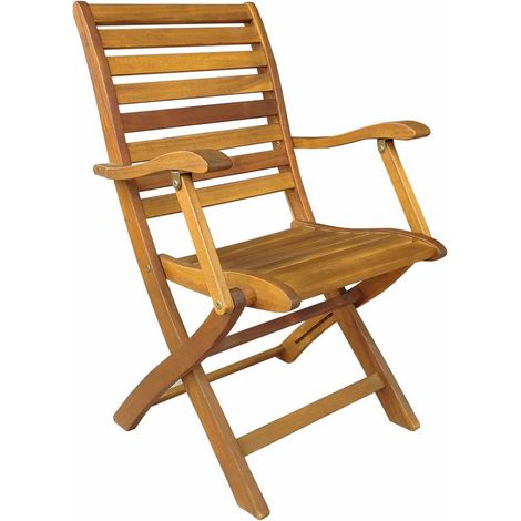 SEDIA LEGNO PIEGHEVOLE CON BRACCIOLI CM 56X60X90 - 2 pezzi