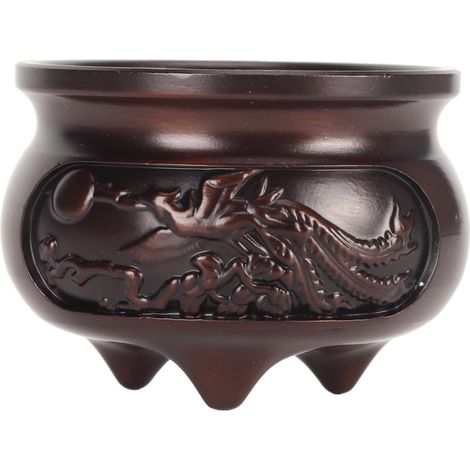 Brûleur d'encens en bronze violet, brûleur d'encens décoratif en métal antirouille avec base porte-encens, couleur bronze violet.