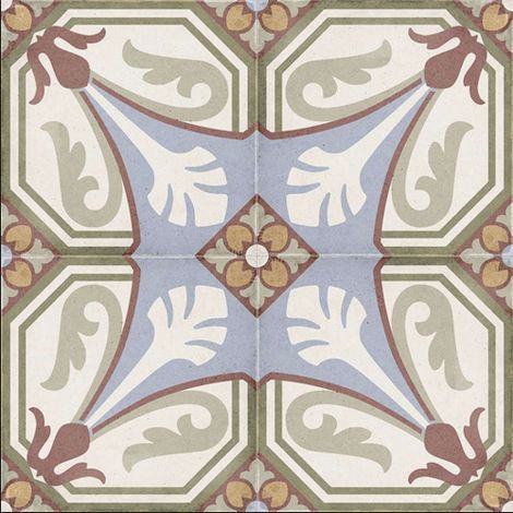 Aelle - Carrelage sol / mur effet ciment motif coloré 20x20 cm ART NOUVEAU VIENA COLOUR - Vendu par boîte de 1 m² (1/5)