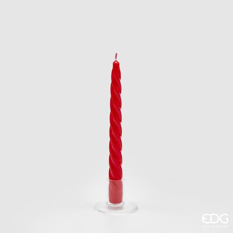 EDG Enzo De Gasperi Candela Stelo Twist H 23 Cm D 22 Mm Cf 10 Pz Red