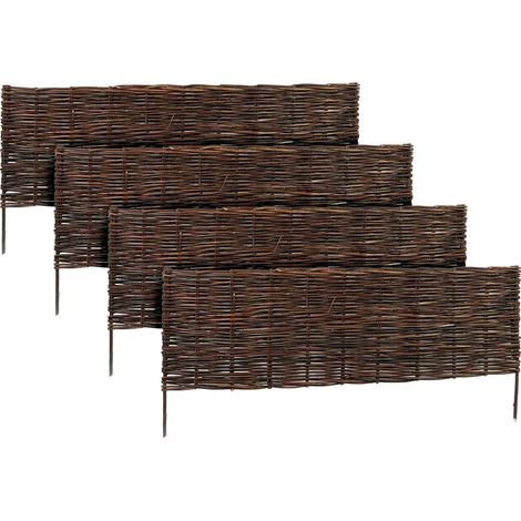 Wicker Garden Border, Willow Edging Fence With Pegs (1/5)