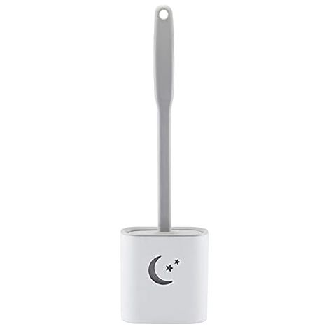 1 Brosse WC silicone, poignée ergonomique, support mural ou pied, nettoyage profond, salle de bain (1/5)