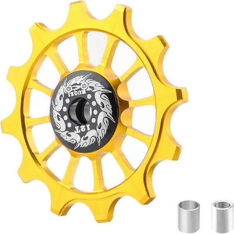 Galet guide-dérailleur arrière de VTT usiné avec précision, conçu pour les cyclistes professionnels (rouge) Or (1/5)