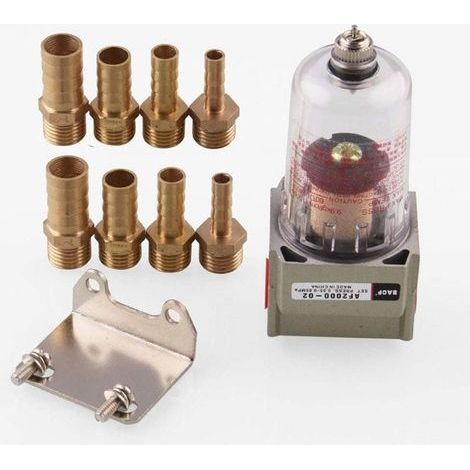Voiture Filtre à Carburant, Universel en Ligne Essence Filtre, Auto Filtre Impuretés Outil Moteur Huile Séparateur Réservoir avec 6mm/8mm/10mm/12mm Connecteur Tubes - Argent, Free Size (1/5)
