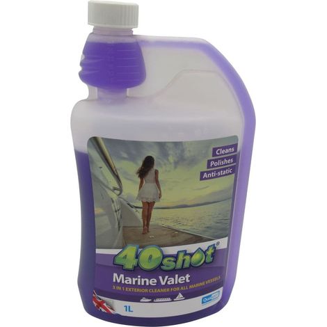 40 Shot Marine Valet 1 Litre - Cleaning Boat Yacht Barge Anti-Static Softener (1/5)