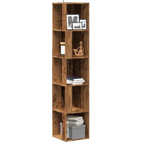 Eckregal Altholz-Optik 33x33x165 cm Holzwerkstoff