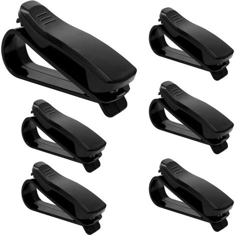 Dailygoods，6 soportes para gafas de sol para coche，clip para visera de coche negro，clip para gafas de sol para salpicadero de coche (1/5)