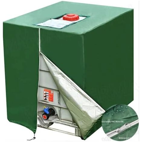 Bache pour Cuve 1000 l, Bâche de Protection Solaire pour réservoir d'eau de Pluie IBC, Anti-poussière Anti-UV, Housse de Protection, bâche de Protection (116 x 100 x 120 cm) (1/5)