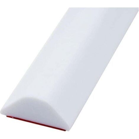 BUNTHAUS PA Cabine de douche en silicone blanc de 200 cm en forme de T avec seuil de douche auto-adhésif et barre de trop-plein, adaptée aux salles de douche à l'italienne.