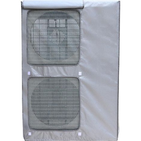 1 Housse De Protection Climatiseur, Tissu Oxford 600D, Double Aération Et Rideau, Pour Unité Extérieure (1/5)