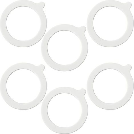 6 Pièces Rondelles, Joints de Bocal en Silicone Universelles Convient aux Bocaux en Verre, Bocaux Scellés Faits Maison, etc.(Diamètre Intérieur 6,7 cm, Diamètre Extérieur 9,3 cm, Blanc) (1/5)