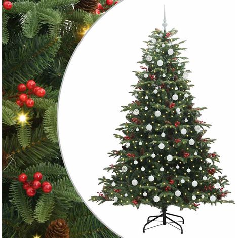 Sapin de Noël Arbre de Noël artificiel Vert 210 cm PVC, métal et plastique (1/5)