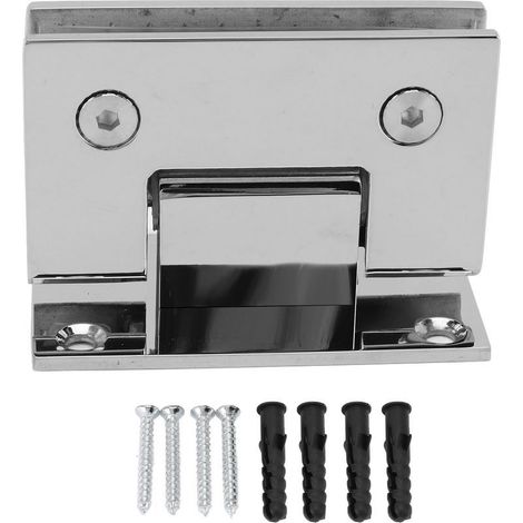 Charnière Porte Verre Salle de Bain 90° - Acier Inoxydable Sans Cadre pour Verre 8-12mm - Fermeture Automatique (1/5)