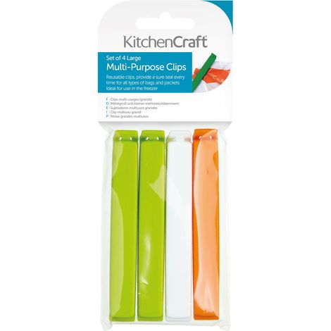 KitchenCraft Clips para bolsas grandes, 4 piezas
