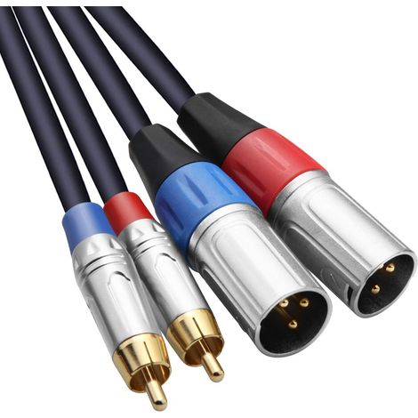 1 Câble Audio 2 RCA Mâle Vers 2 XLR Mâle, Cuivre Sans Oxygène, Blindage Anti-interférence, Pour Studio Et Home Cinéma