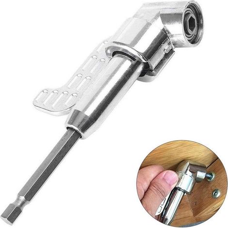 Accesorio de destornillador de ángulo recto de 105 grados con vástago hexagonal de 1/4" para taladro
